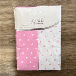 Pink Polka Dot Fitted Crib Sheet
